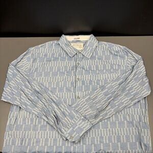 Gramicci Vintage Blue and White Mens AOP Long Sleeve Button Down Shirt‎ 2XL